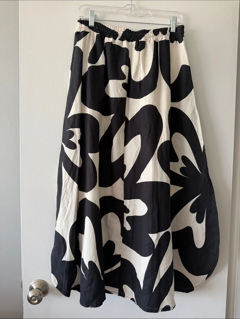 NWT Spighe Di Lino Italy Linen Blend Floral Tulip Hem Maxi Skirt M Pockets Boho
